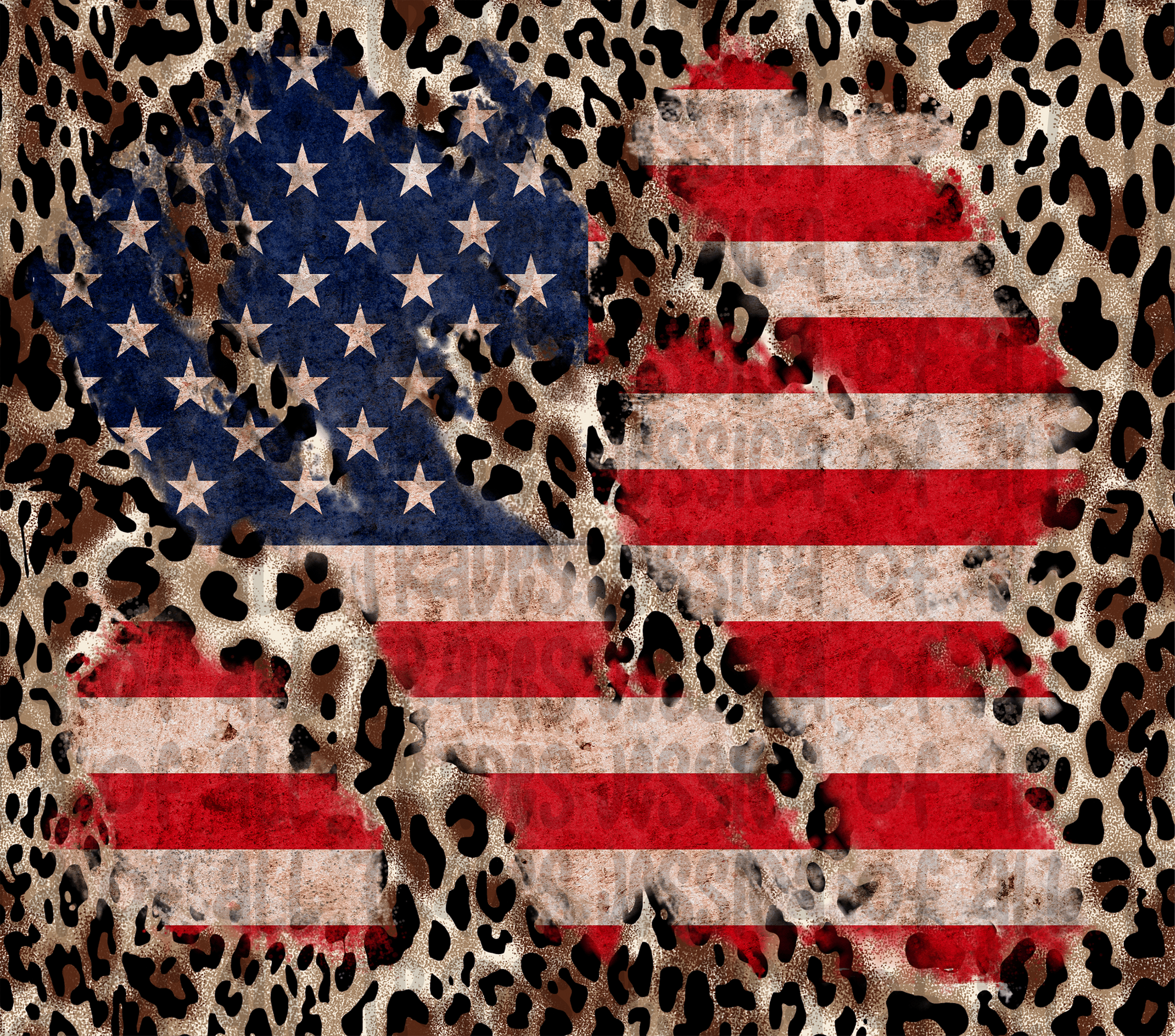Leopard Print American Flag
