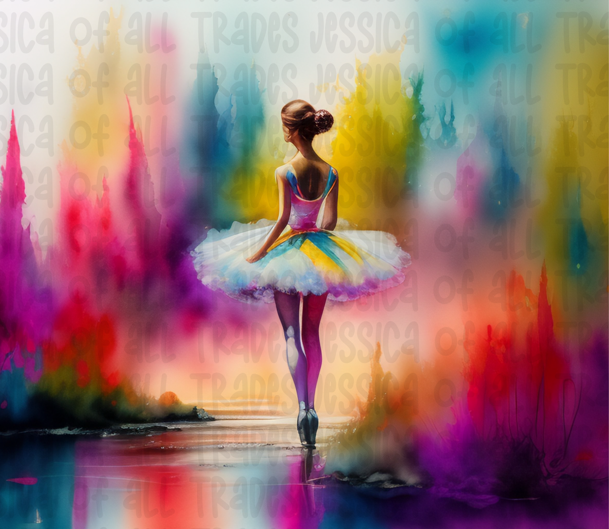Watercolor Ballerina Tumbler