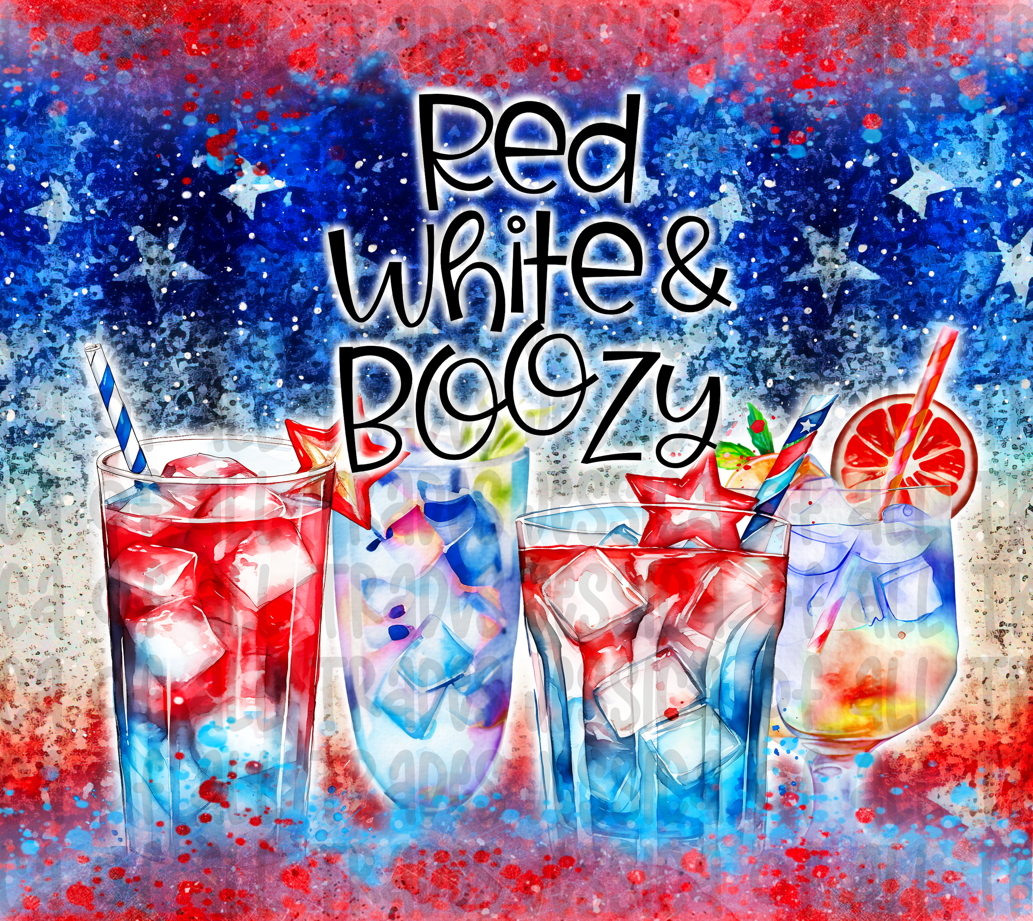 Red White and Boozy Drinks Tumbler