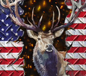 American Flag Steel Deer Tumbler