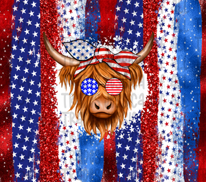 Patriotic Cow Tumbler