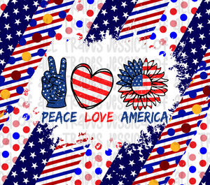 Peace Love America Tumbler