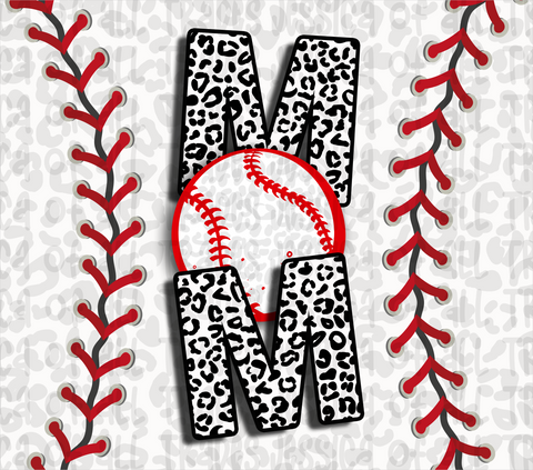 Mom Baseball Leopard Print Tumbler