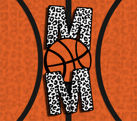 Mom Leopard Print Basketball Tumbler