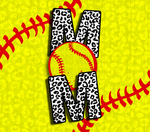 Mom Leopard Print Softball Tumbler