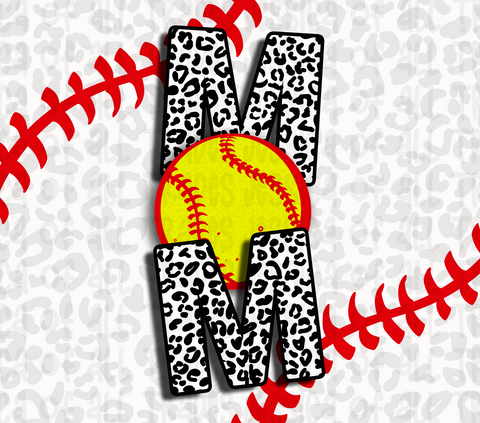 Mom Leopard Print Baseball Softball Tumbler