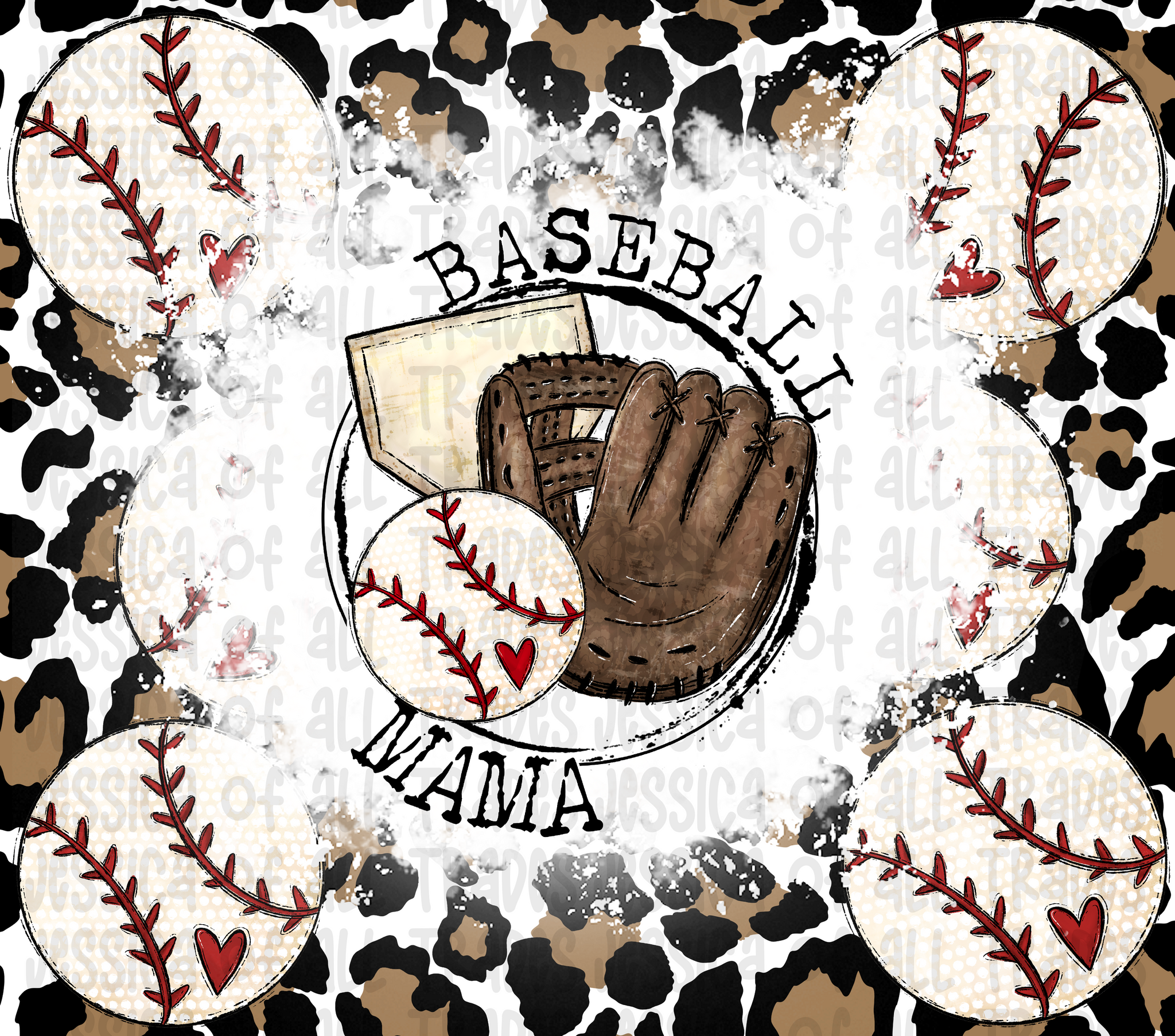 Baseball Mama's Heart Tumbler