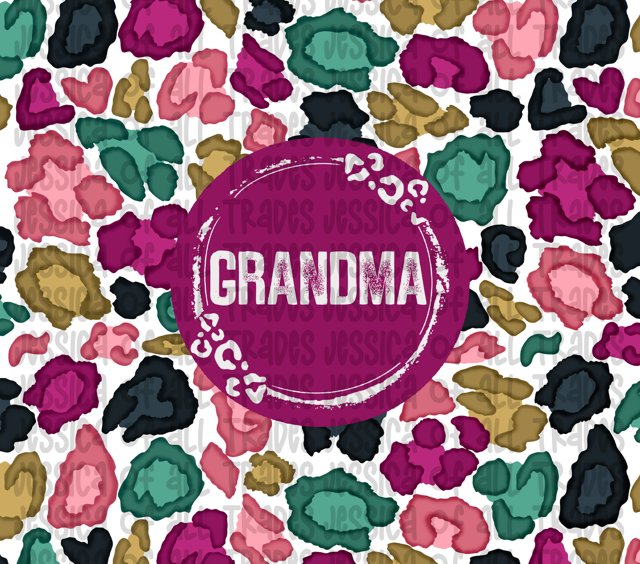 Grandma Purple Leopard Tumbler
