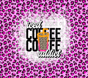 Iced Coffee Addict Leopard Print Tumbler