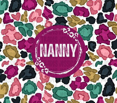 Nanny Watercolor Leopard Print Tumbler