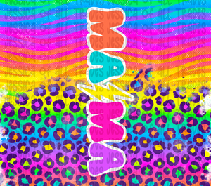 Mama Colorful Leopard Print Tumbler