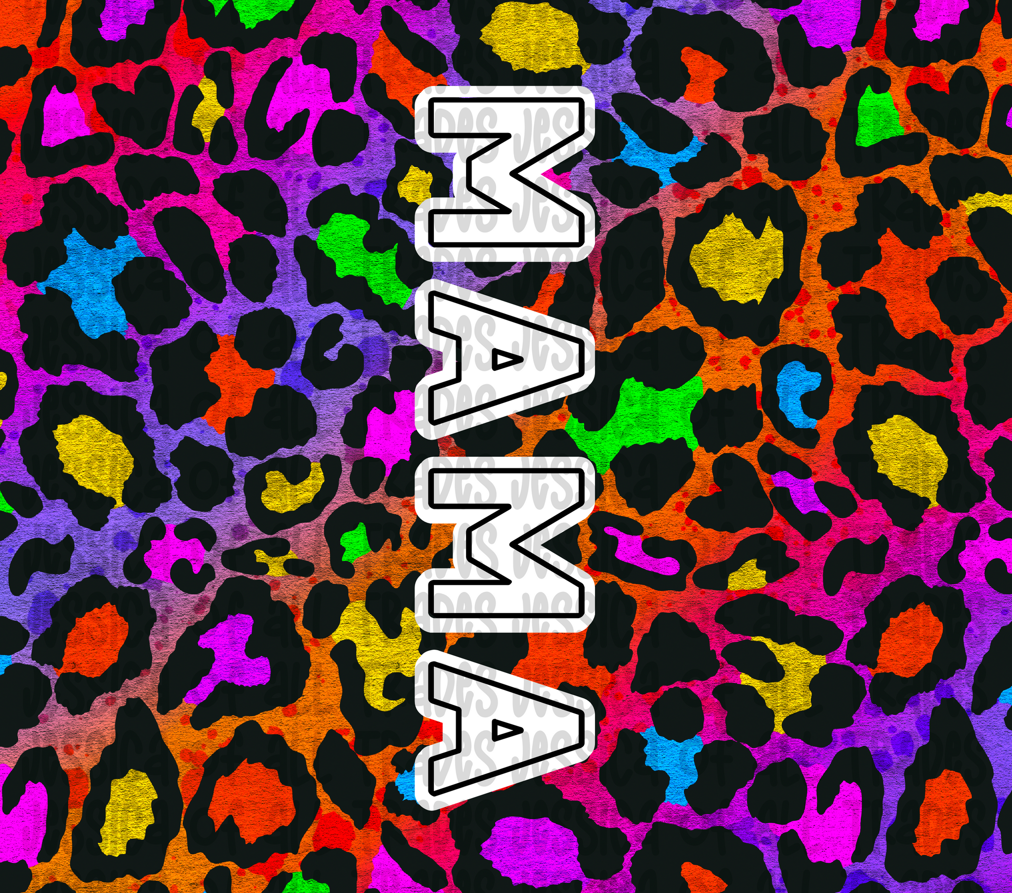 Mama Rainbow Leopard Print Tumbler