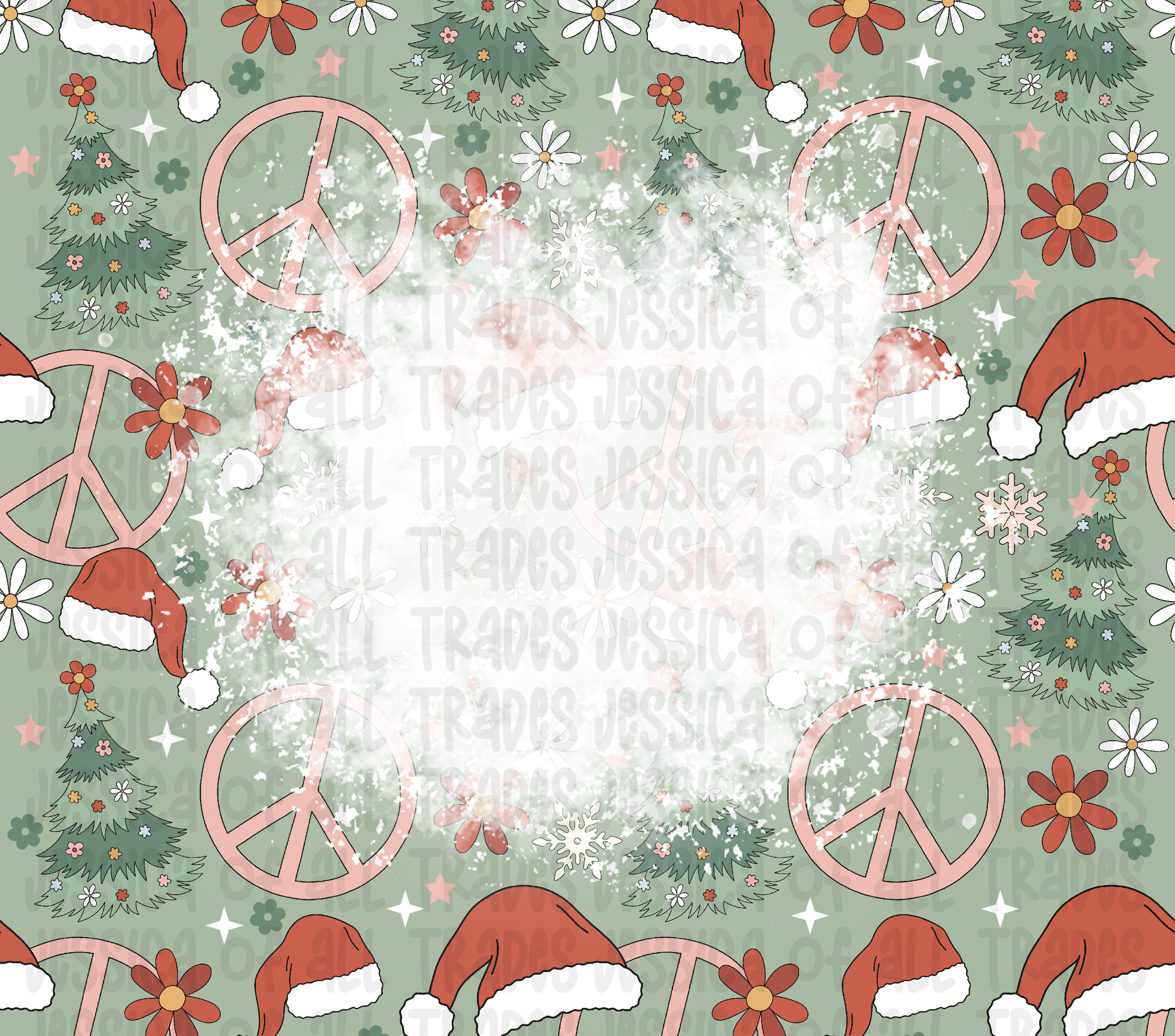 Peace Sign Christmas Tumbler