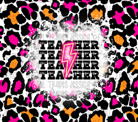 Teacher Pink Bolt Tumbler