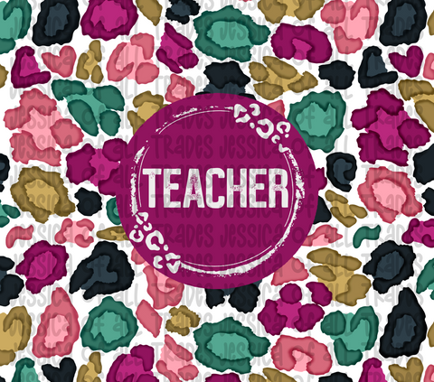 Teacher Purple Leopard Tumbler