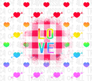 Rainbow Hearts Valentine Tumbler